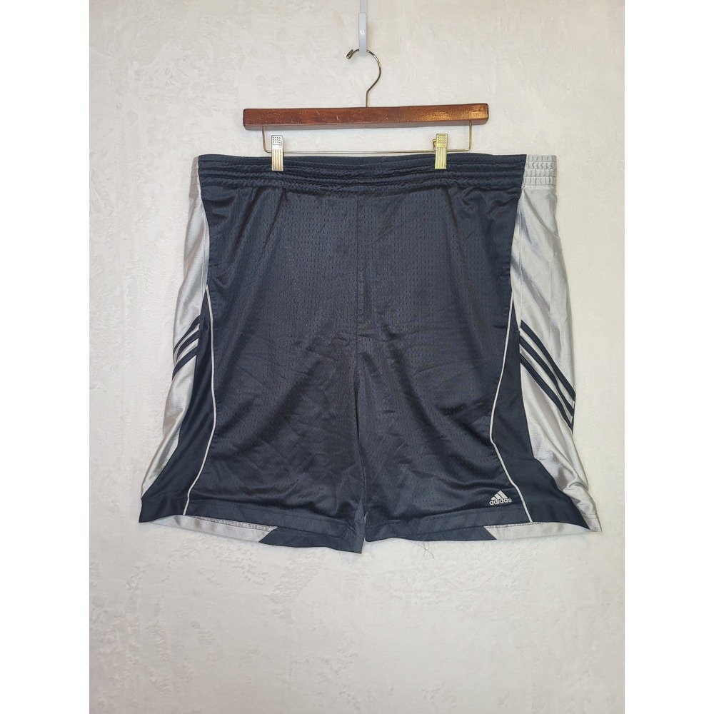 Vintage Adidas Y2K Basketball Shorts Streetwear Silky Retro Size 2XL Black‎